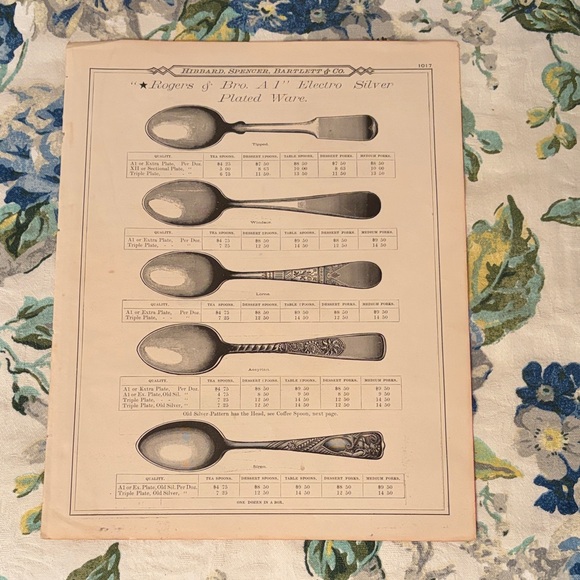 Vintage Advertisement for Silver Plated Spoons French Farmhouse Decor - Picture 2 of 2